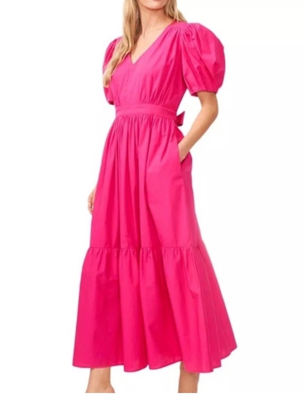 Cece Elegant Pink Puff Sleeve Dress size XL